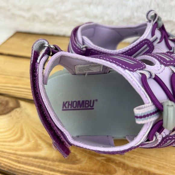 Khombu Girls Sizes 1 2 4 Hiking Water Shoes Sandals Closed Toe Purple Outdoor - Picture 9 of 14